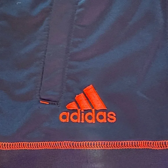 Adidas Navy Blue Jacket with Bold Orange Stripes​​ - Picture 4 of 5